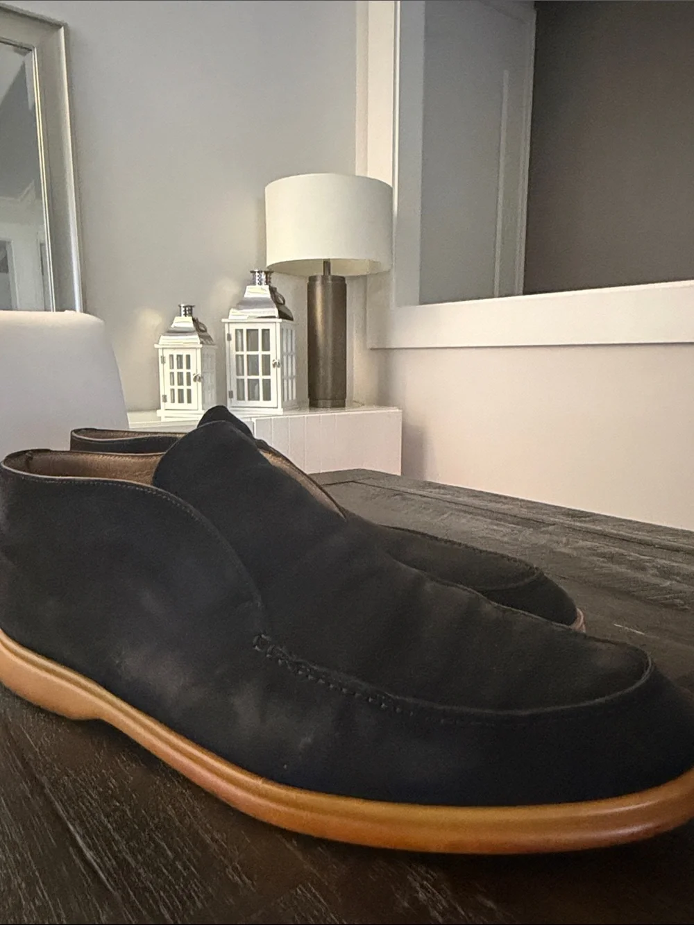 Loro Piana Black Suede Loafers – Men’s US Size 14 – Made in Italy